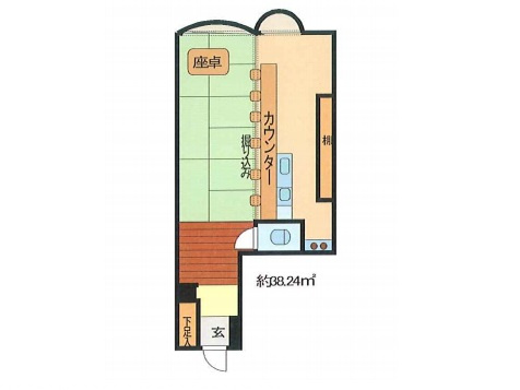 大津市浜大津２丁目の店舗一部の間取り