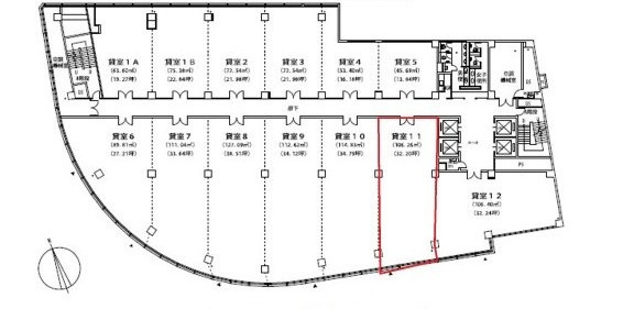 大津市梅林１丁目の事務所の間取り
