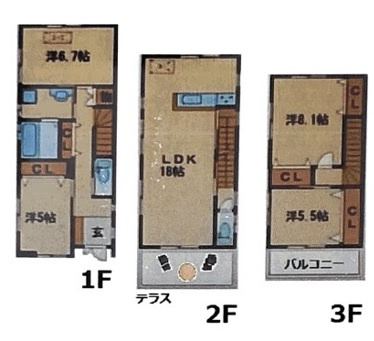 大津市丸の内町の事務所の間取り
