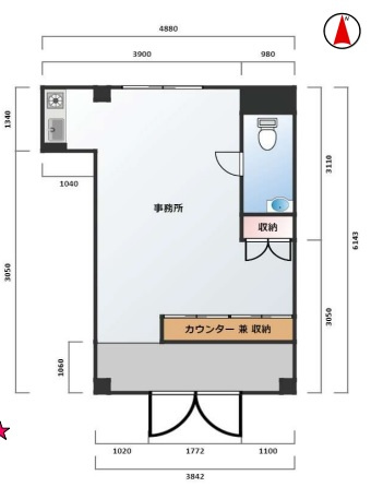 大津市富士見台の事務所の間取り