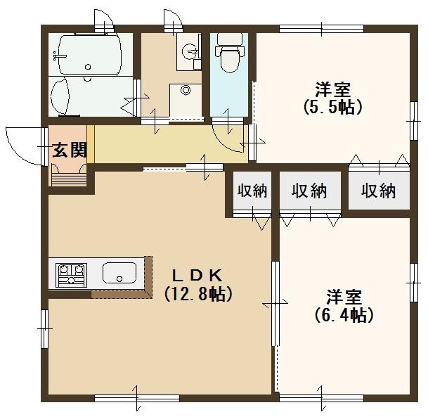 河内長野市加賀田平屋の間取り