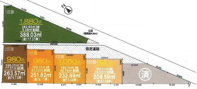 川越市下松原　建築条件なし売地　「新河岸駅」2.9ｋｍ　　【福原小学区】の土地図