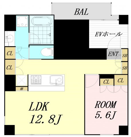 Kyobashi View Residence　仲介手数料無料の間取り