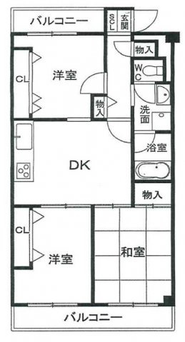 【間取り】 | フローラハイツ太秦 | 専有面積56.00㎡