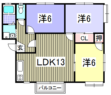 コリーナ蜆塚Aの間取り