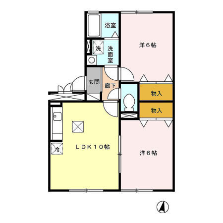 熊本市東区沼山津４丁目のアパートの間取り