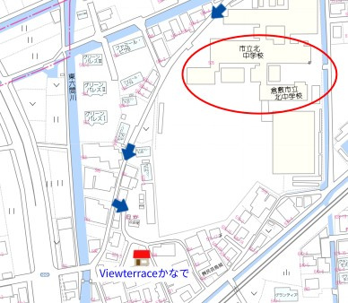 ビューテラスかなでの地図|中庄　新築　１LDK　ペット可