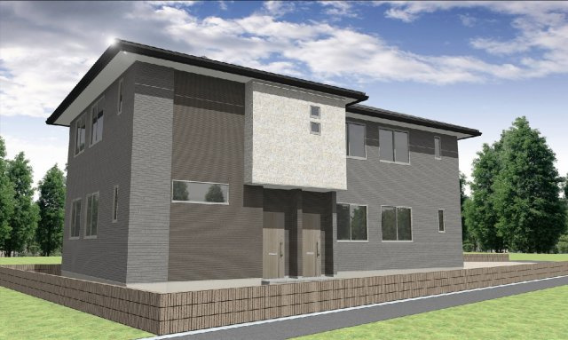 ビューテラスかなでの外観パース|中庄　新築　１LDK　ペット可