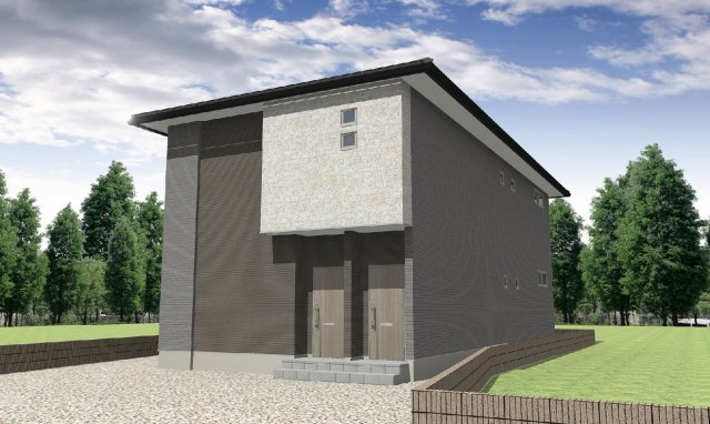 ビューテラスかなでの外観パース|中庄　新築　１LDK　ペット可