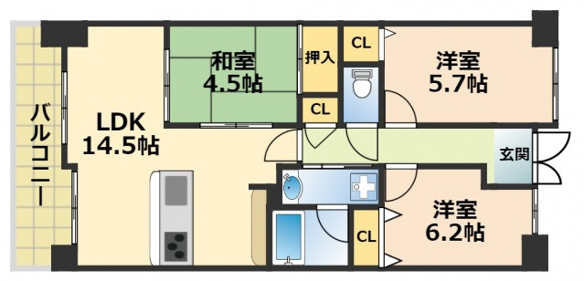 グランシエルドゥの間取り