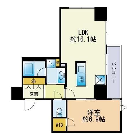 ロイヤルパークス大名の間取り|ロイヤルパークス大名（1LDK）間取り