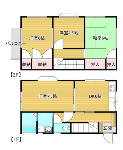 【間取り】 | 富士見町3丁目貸家