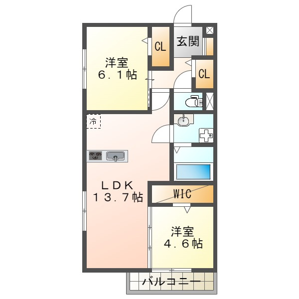 クレスト明石の間取り