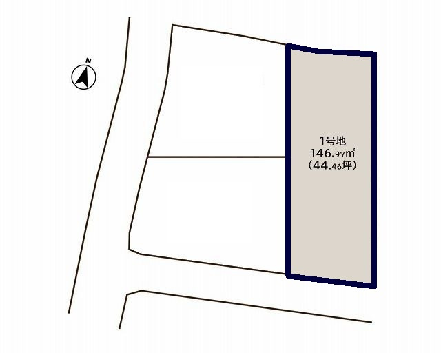 高知市中秦泉寺-建築条件付き-売土地の土地図|1号地