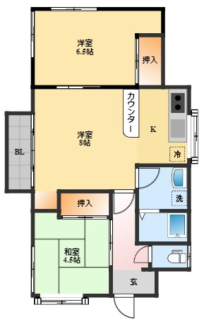 油木町貸家の間取り