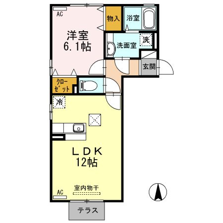 熊本市中央区出水６丁目のアパートの間取り