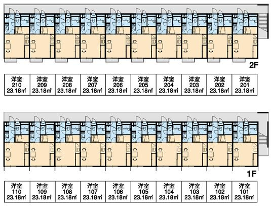 レオパレスマンダリン　Ｍ＆Ｔの区画図
