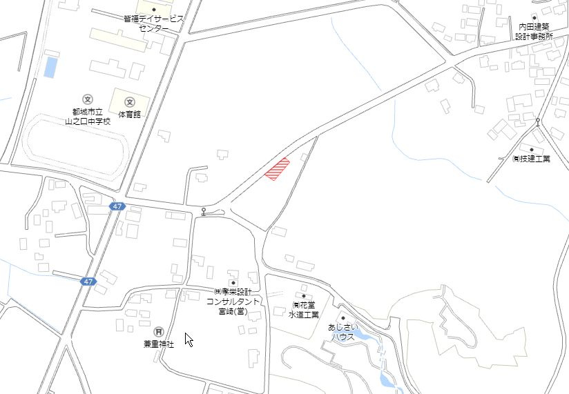 都城市山之口町花木の売地の土地図