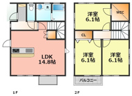 北名古屋市九之坪戸建賃貸住宅の画像