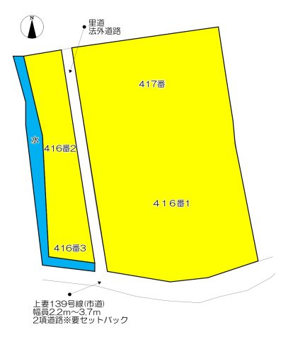 祈祷院売地416番1他の区画図