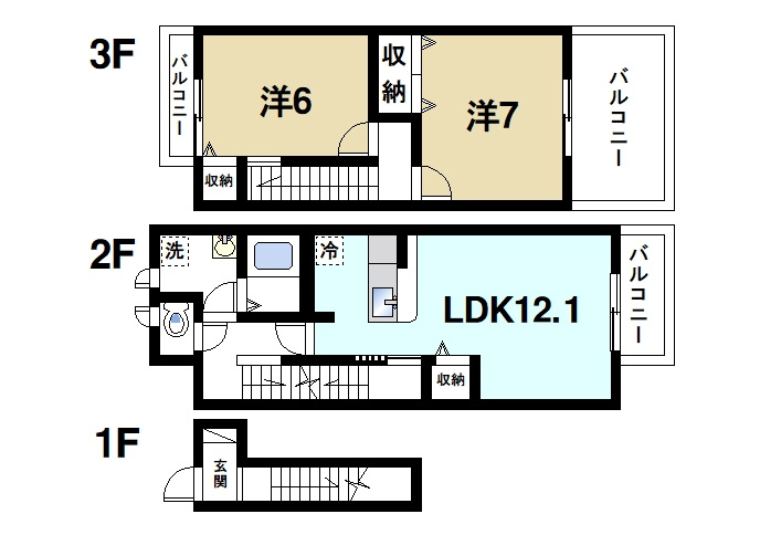 イーストアルカディアの間取り|2LDKの間取り