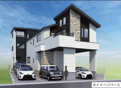 【外観パース】 | 南区呼続1期 全1棟　＜仲介手数料無料＞呼続小・新郊中　新築一戸建て