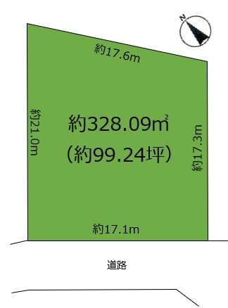 三条町 1号地 売土地の土地図|売土地　7,580万円　約328.09㎡