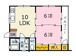クラオカハイツ　Ｂの間取り