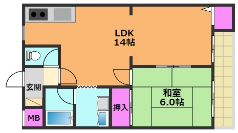 【間取り】 | ハイツ八幡