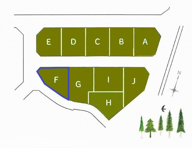 高知市一宮東町-建築条件付き-F 売土地の区画図|F号地：153.29㎡（46.37坪）