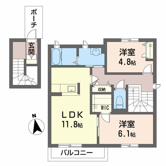 【間取り】 | シャーメゾンふじいⅠ