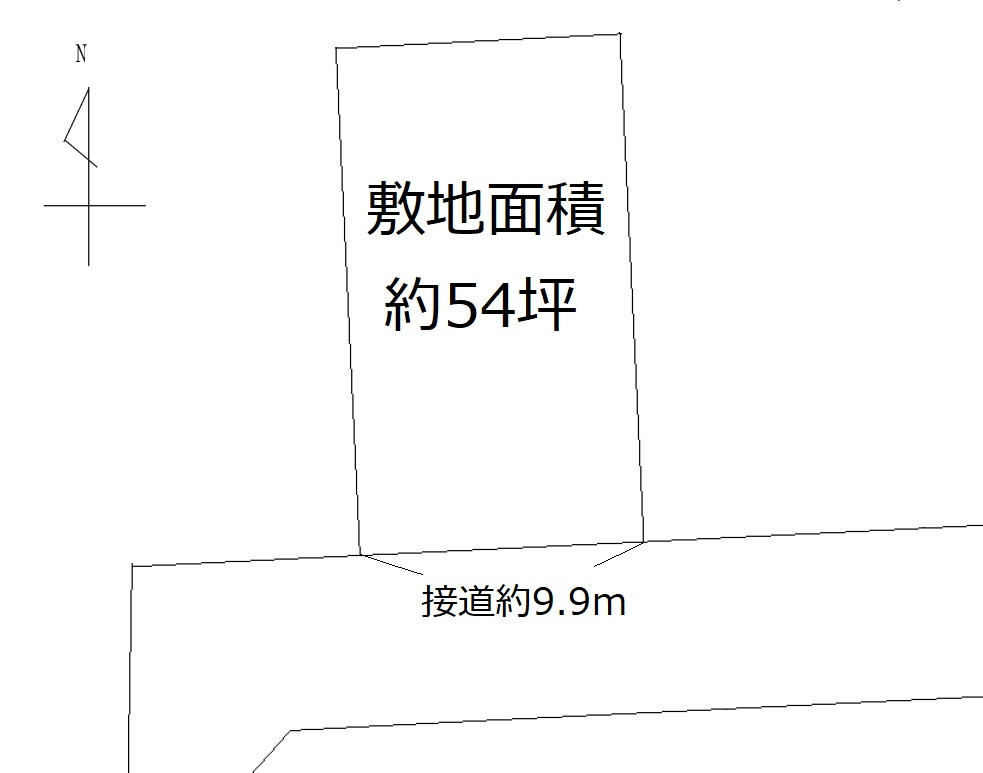 高島市今津町浜分54坪売地の土地図