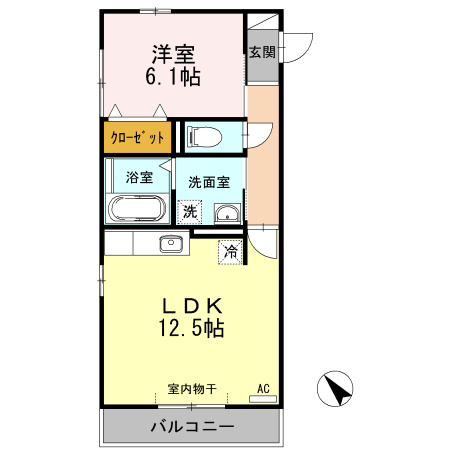 ラフィネ横山　Ｂ棟　　刈谷市近郊の賃貸はクラスホーム刈谷店の間取り
