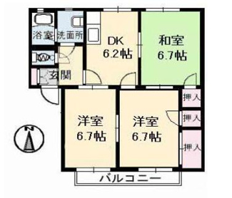 【間取り】 | ディアス羽原　Ａ