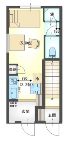 クアトロ・カシェットの間取り|間取りが反転しています。
