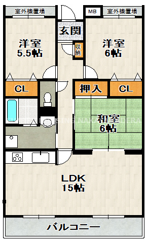 ベルデュール宝塚の間取り