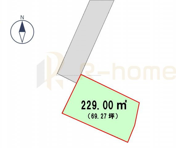 小美玉市先後　建築条件なし　1号地の土地図|土地面積229.00ｍ2