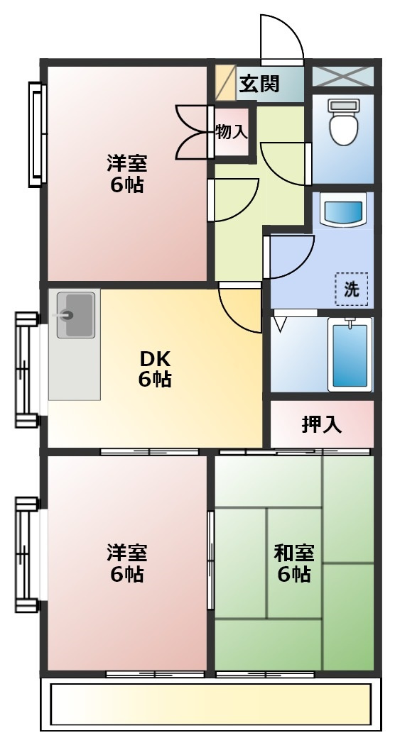レインボーハイツの間取り