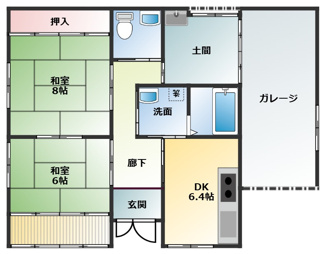【間取り】 | E様野平屋戸建