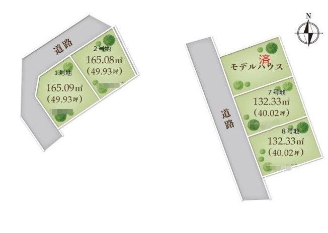 【土地図】 | 高砂市荒井町小松原4丁目（全8）土地1号地 | 1号地　敷地約49.9坪です。