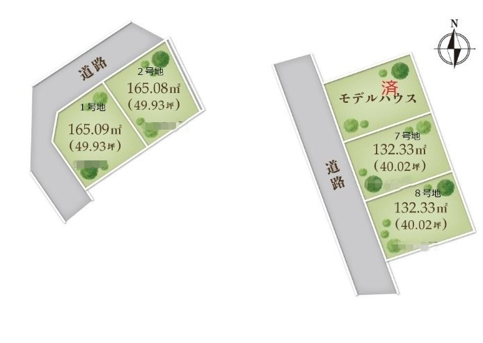 高砂市荒井町小松原4丁目（全8）土地7号地の土地図|7号地　敷地約40.02坪です。