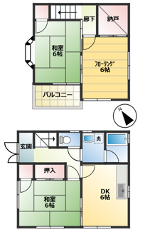 【間取り】 | 川原ハイツ | 3SDK