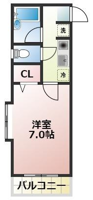 熊本市中央区新大江３丁目の賃貸マンションの間取り