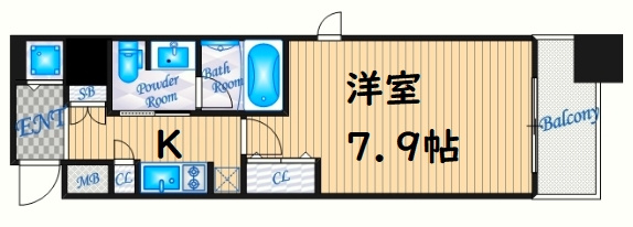 【間取り】 | カスタリア堺筋本町