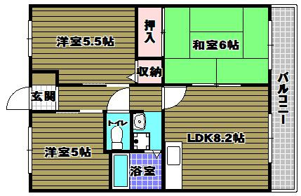 尾崎コーポの間取り
