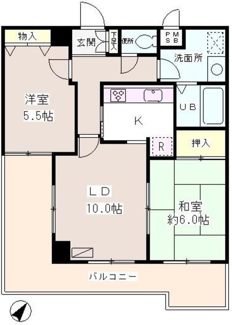 真成館ビルの間取り|2LDK