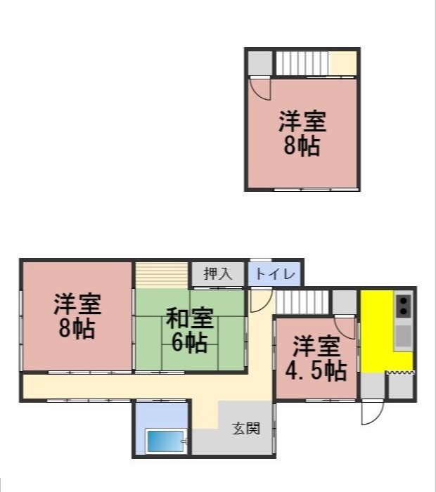 ５９６９３　岐阜市長良城西町中古戸建ての間取り