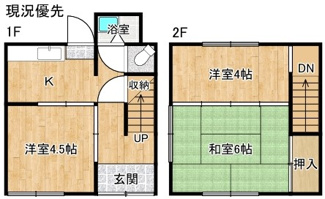 【間取り】 | 門脇貸家　北側