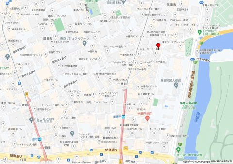 千代田区一番町の店舗一部の地図