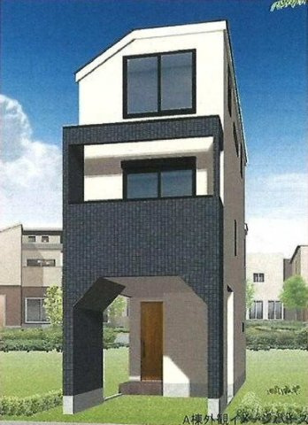 【横浜市神奈川区西寺尾２丁目35-2新築戸建てA号棟】★仲介手数料無料★（西寺尾第二小学校・錦台中学校）の外観パース|横浜線「大口」駅まで徒歩約13分。